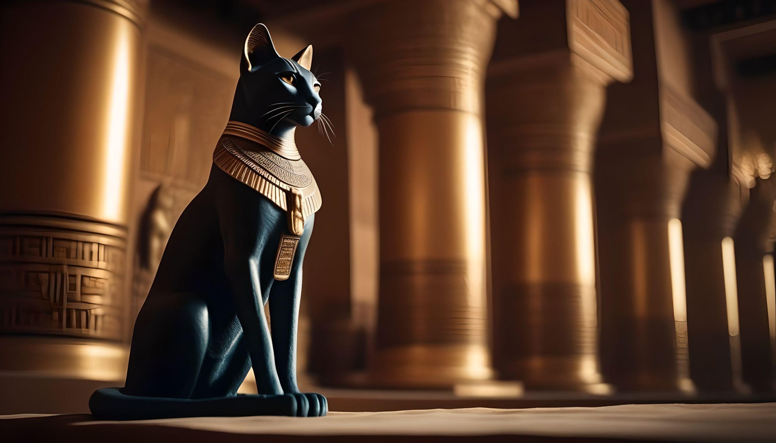 Bastet in her temple AI