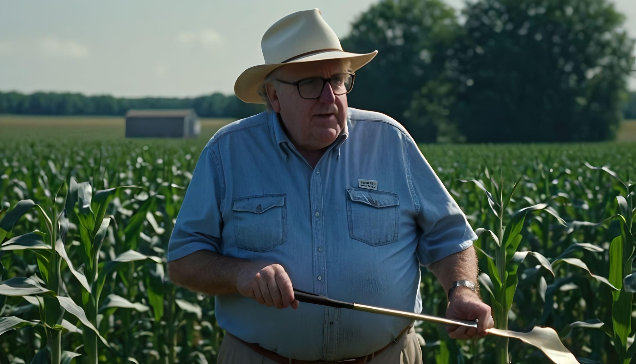 Howard Buffett on his farm as envisioned by AI