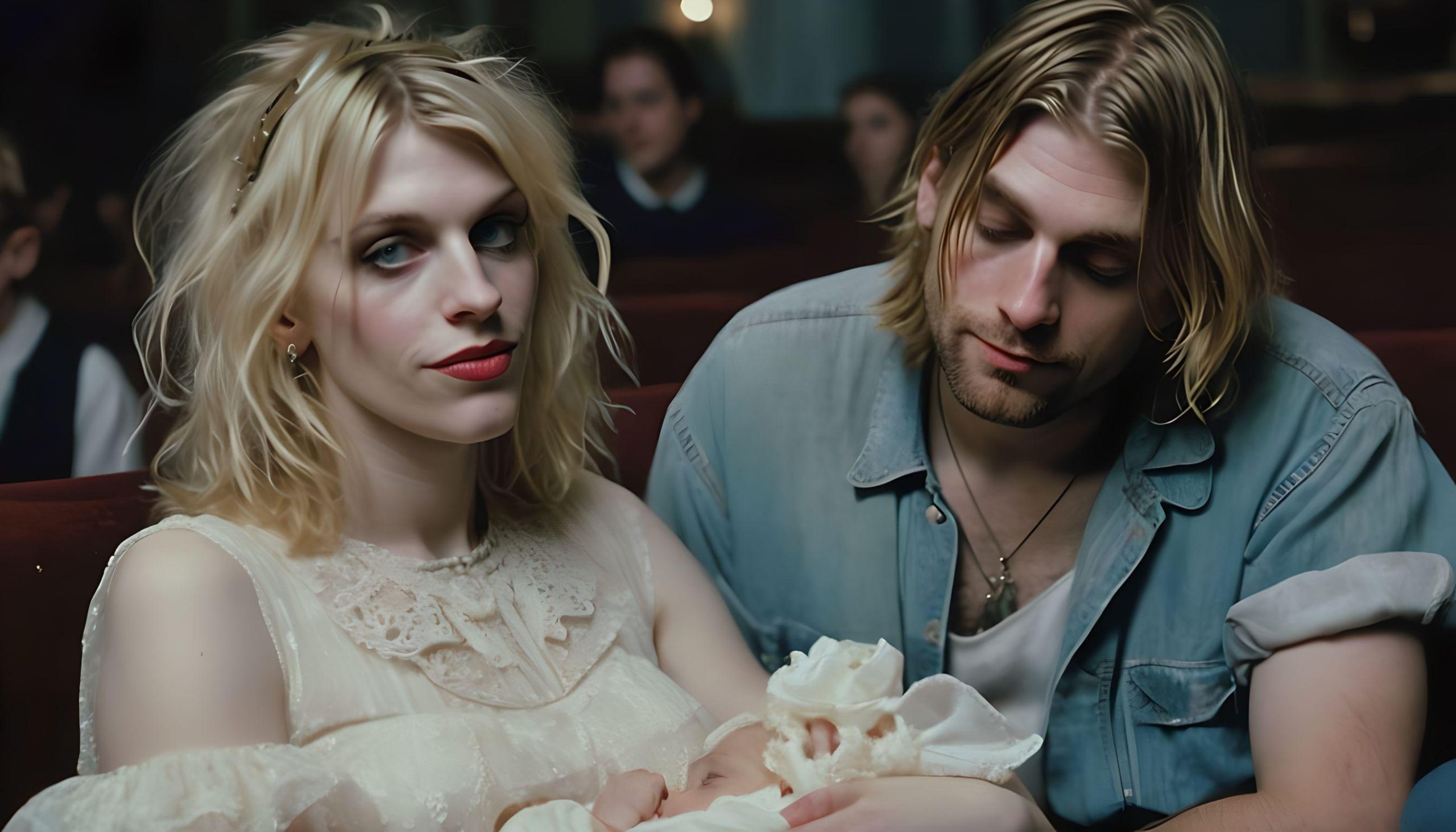 AI envisioned alternative universe where Kurt Cobain and Courtney Love are happily married without drugs and fame in the picture