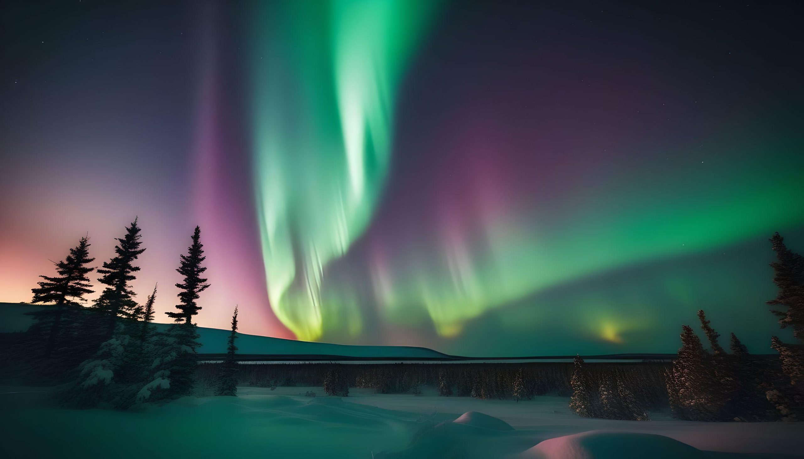 Aurora Borealis in Manitoba as envisioned by AI