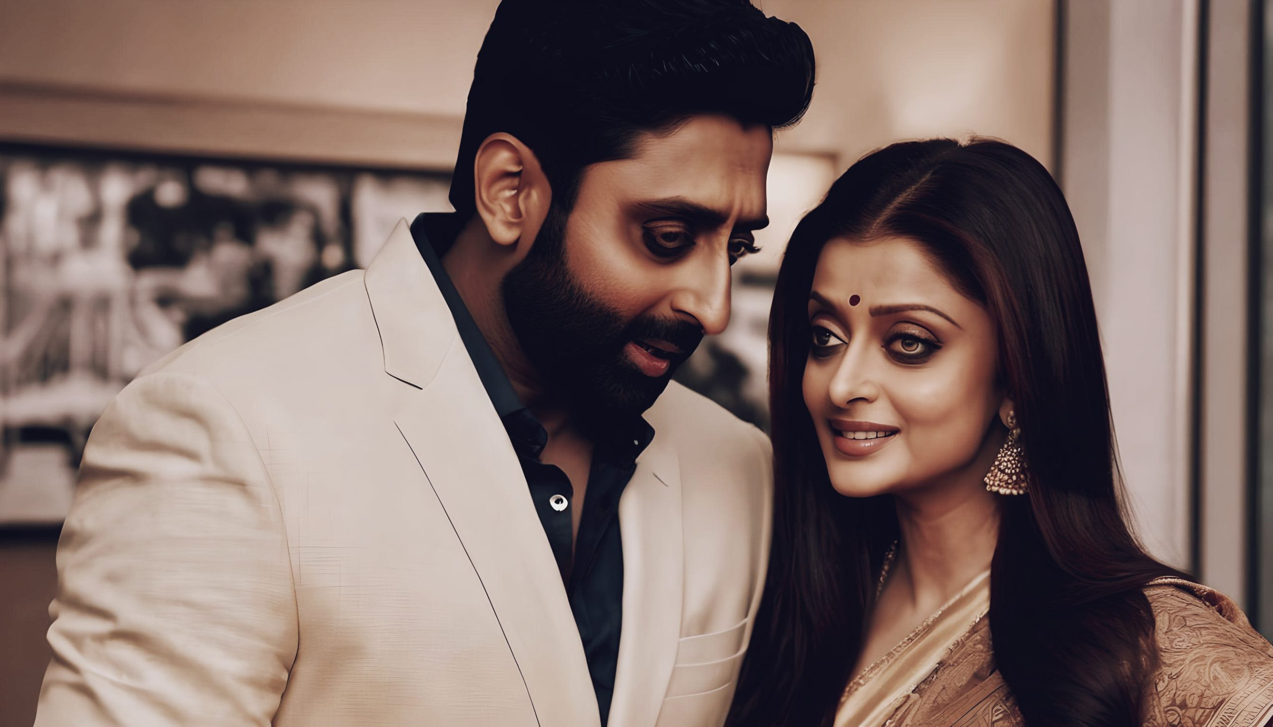 Abhishek Bachchan and Aishwarya Rai AI representation of best friends who are married