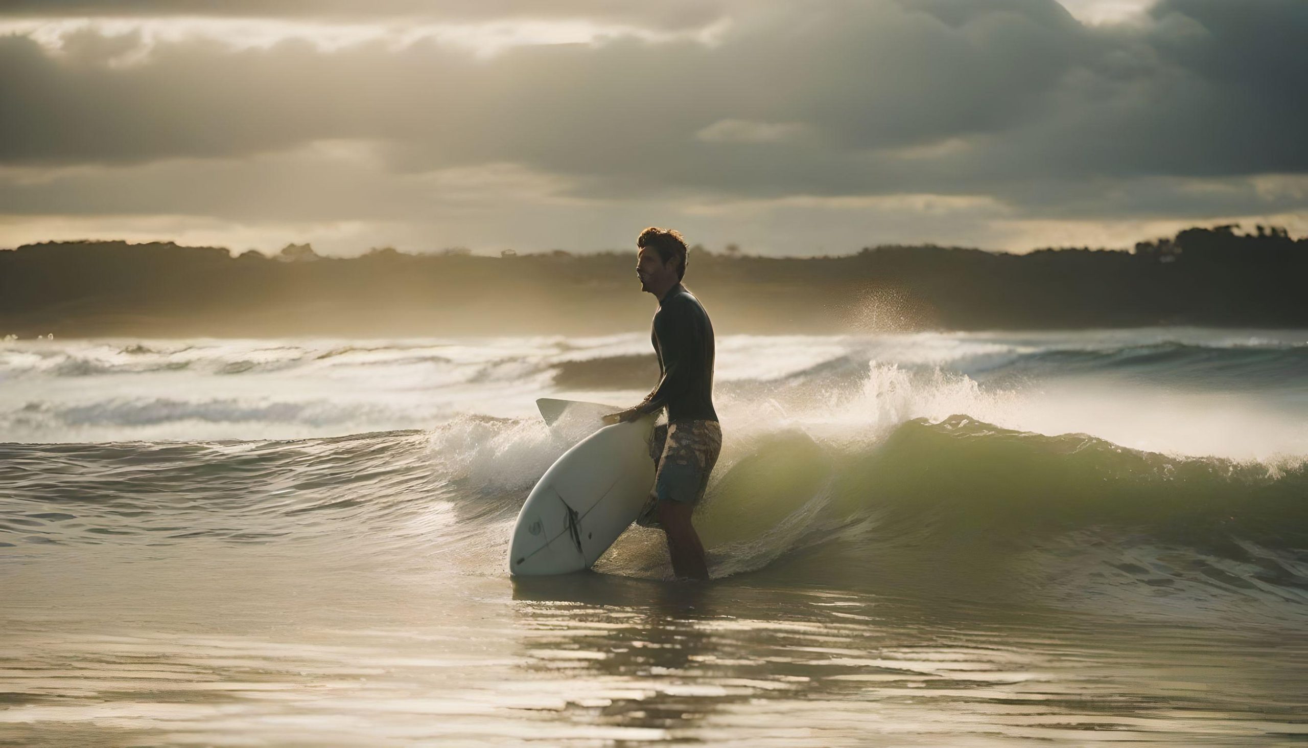 Surfing in Byron Bay, Australia AI