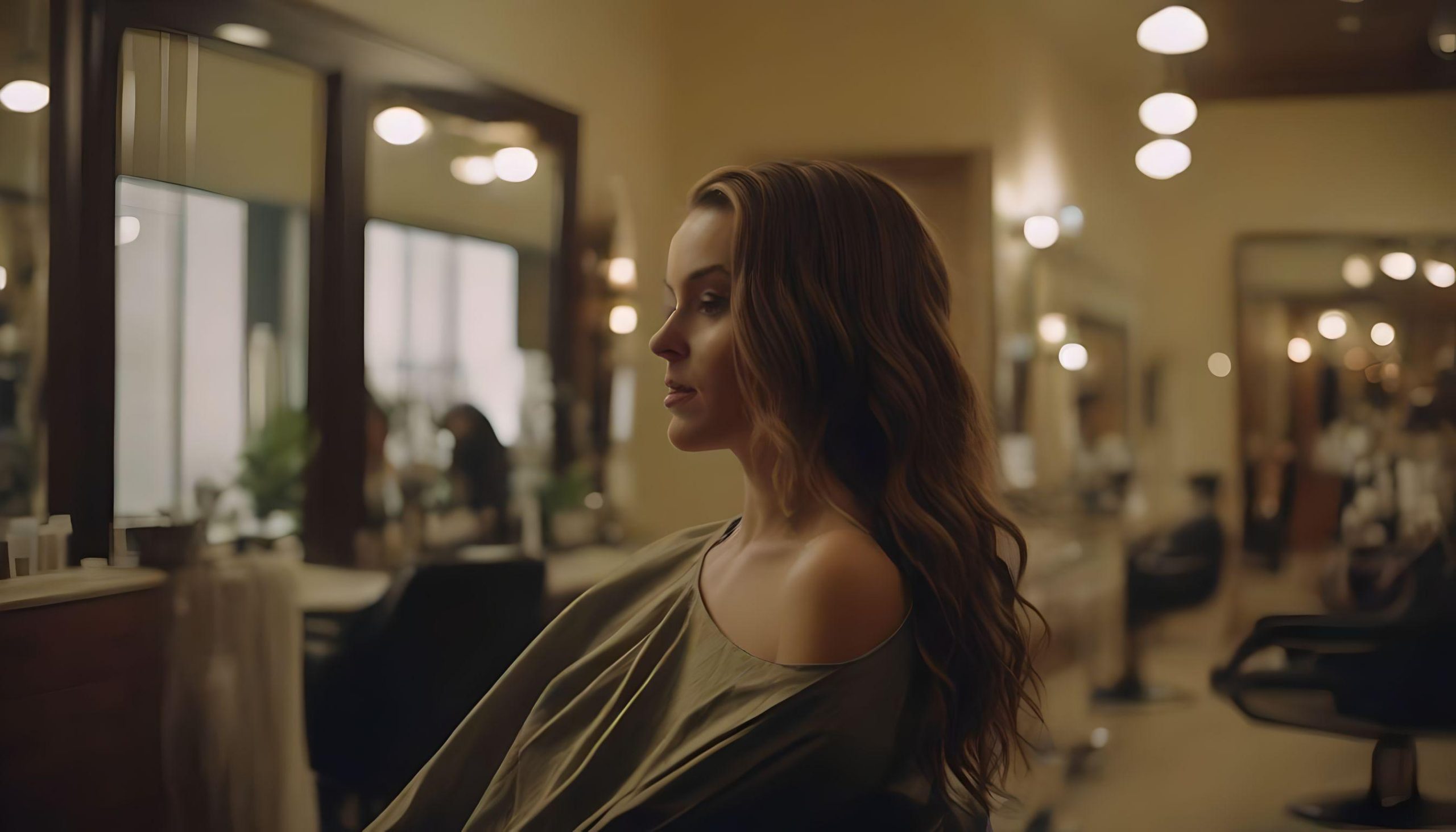 Woman at a hair salon