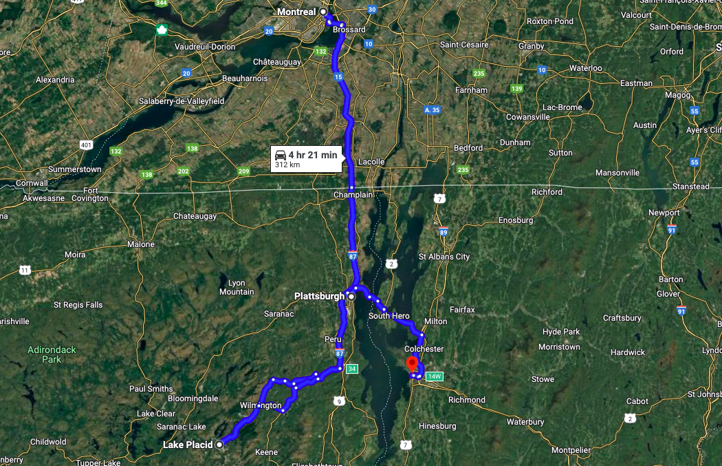 Montreal to Lake Placid to Burlington