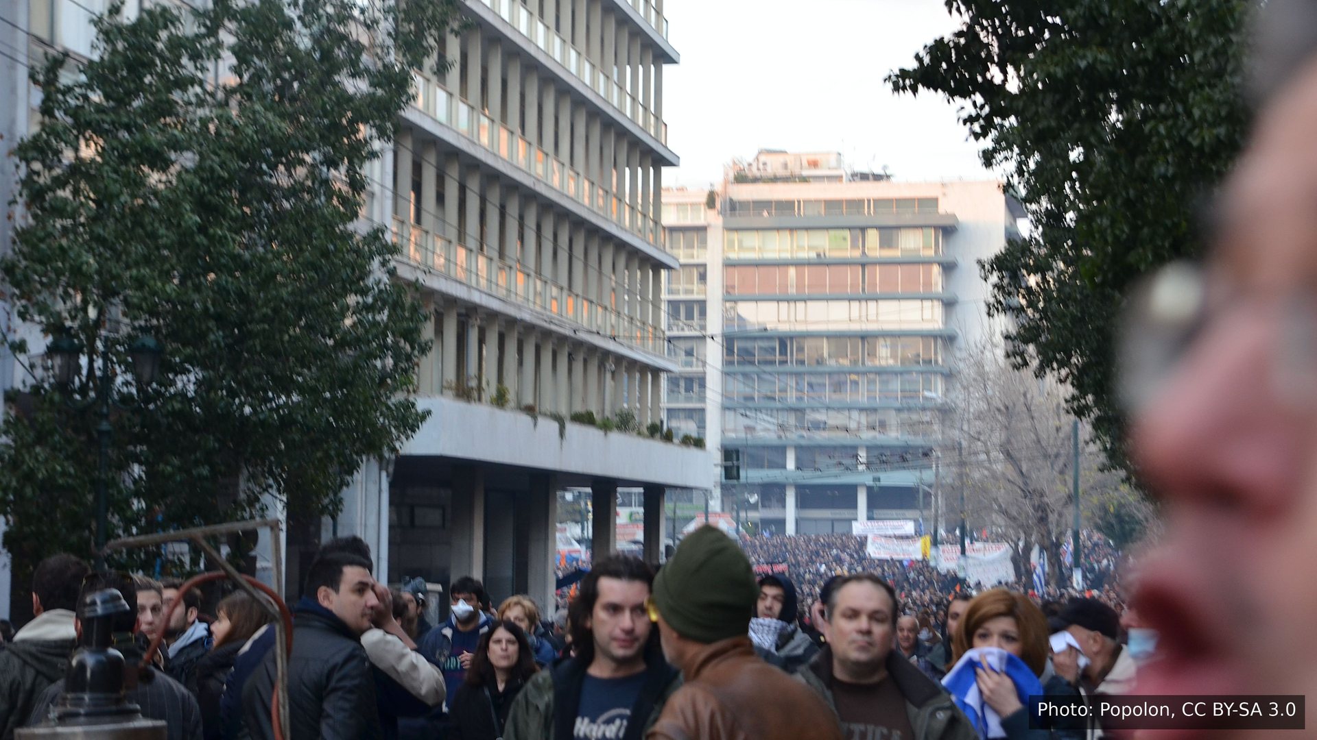 The austerity protest in Athens, February 2012