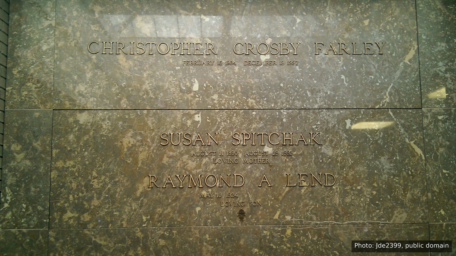 Chris Farley's crypt in Madison, Wisconsin