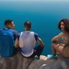 Roberto Duran, Kylian Mbpappe, Giannis Antentokoumpo, Nora Fatehi, Lupita Nyong'o AI immigrants or children of immigrants sitting on a cliff